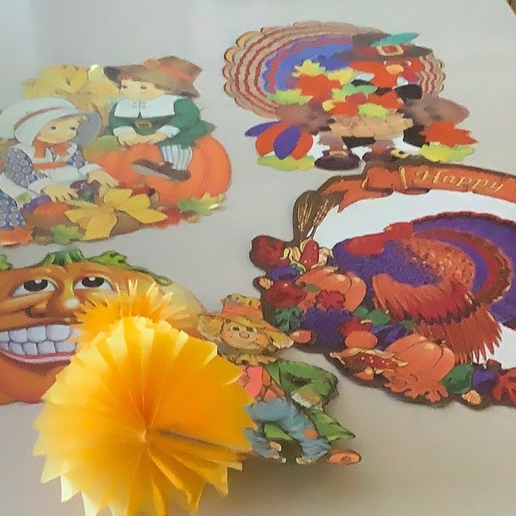 Lot De 2 Décorations Papier Nid D'abeille Beistle, Dindes Thanksgiving, 12 Et 18 Cm